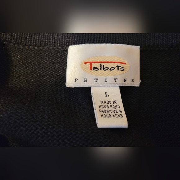 *Rare* Vintage Cardigan Sweater Black Multicolor Fruit Print Crocheted Buttons - Picture 7 of 10